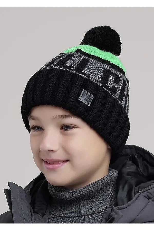 Шапка CLEVER, чёрный/зелёный - фото 2
