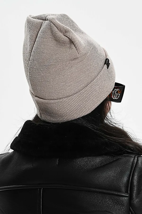 Шапка теплая в рубчик НАТАЛИ, бежевый - фото 2