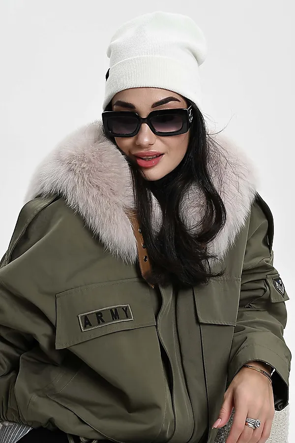 Шапка теплая в рубчик НАТАЛИ, белый - фото 2