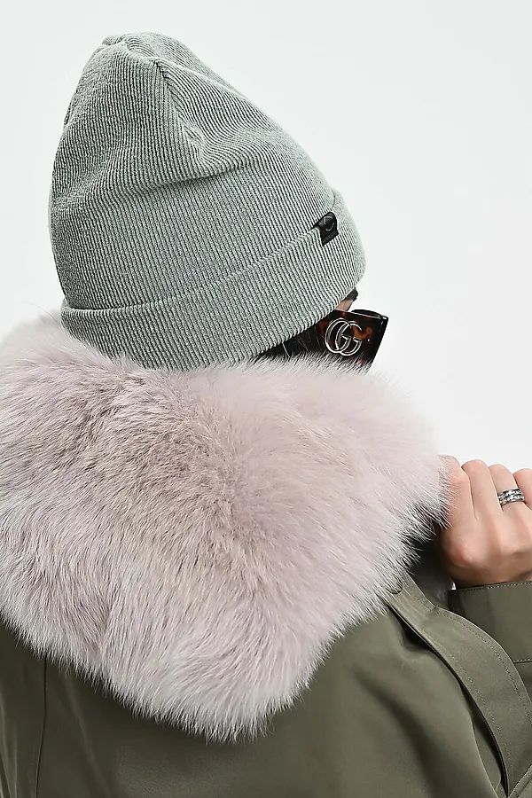 Шапка теплая в рубчик НАТАЛИ, зеленый - фото 2