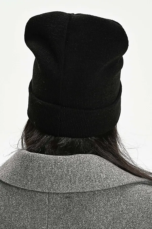 Шапка теплая в рубчик НАТАЛИ, черный - фото 2