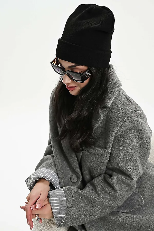 Шапка теплая в рубчик НАТАЛИ, черный - фото 2