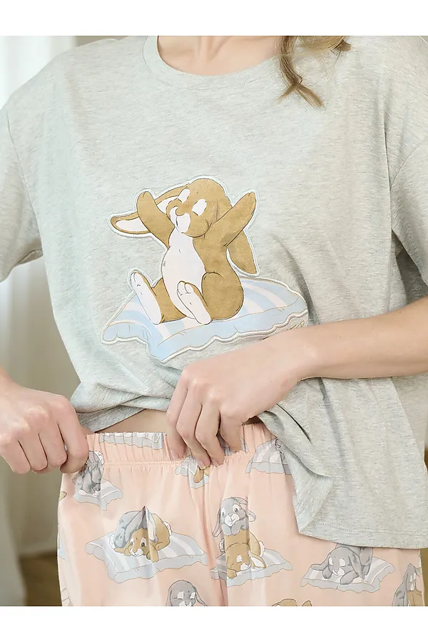 Пижама INDEFINI, серый/розовый - фото 2