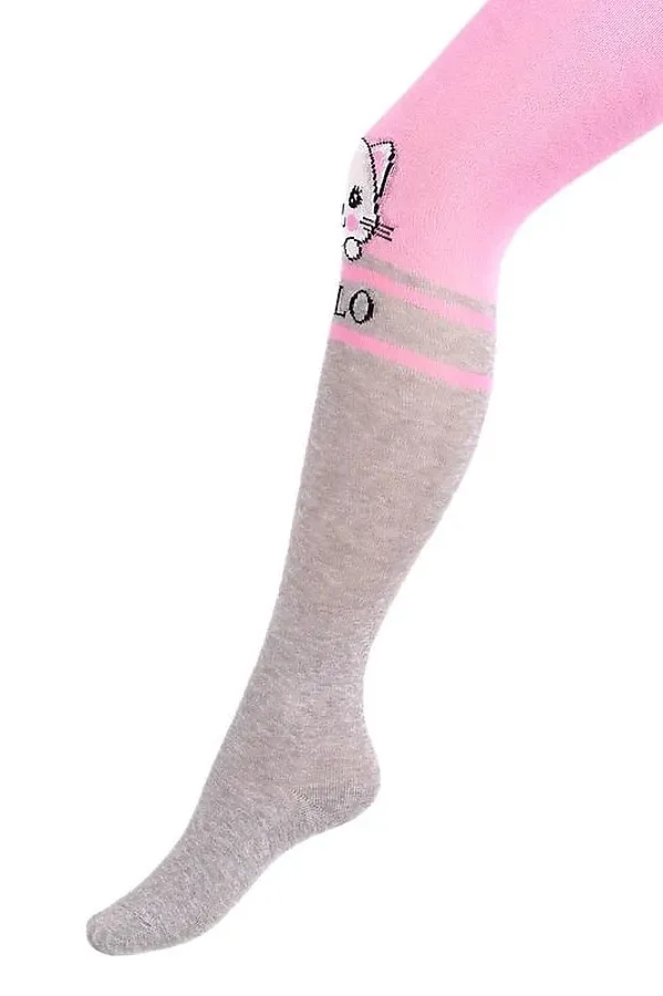 Колготки CLEVER, розовый/меланж серый - фото 2