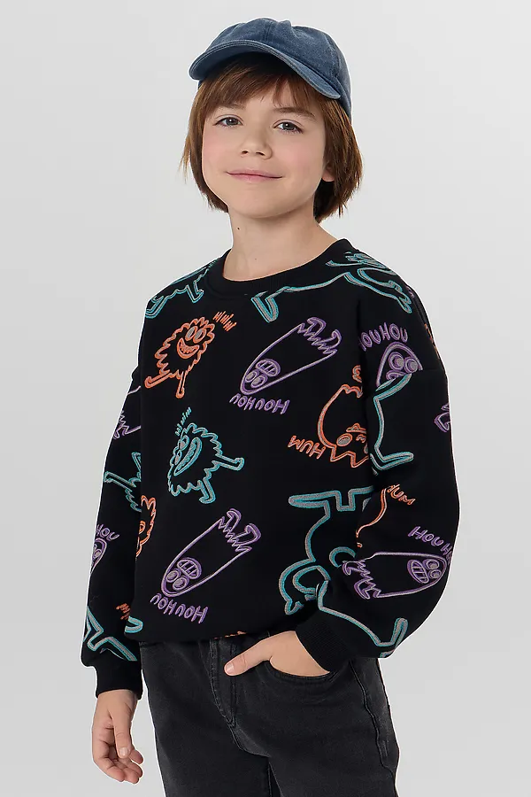 Свитшот MARK FORMELLE, призраки на черном - фото 2