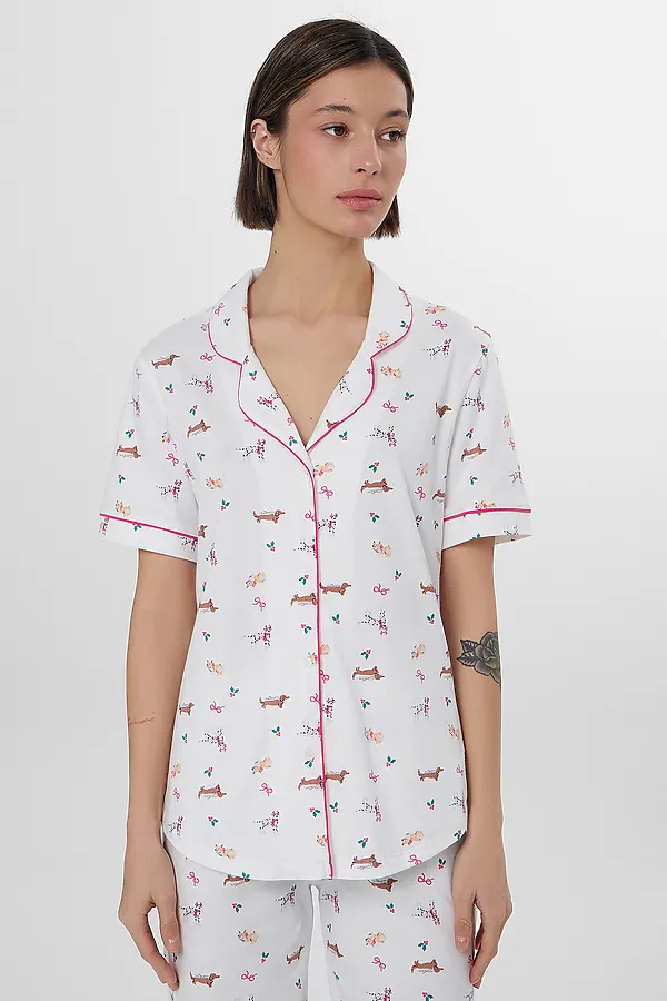 Пижама MARK FORMELLE, собачки на белом - фото 2