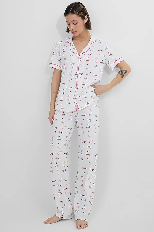 Пижама MARK FORMELLE, собачки на белом - фото 2