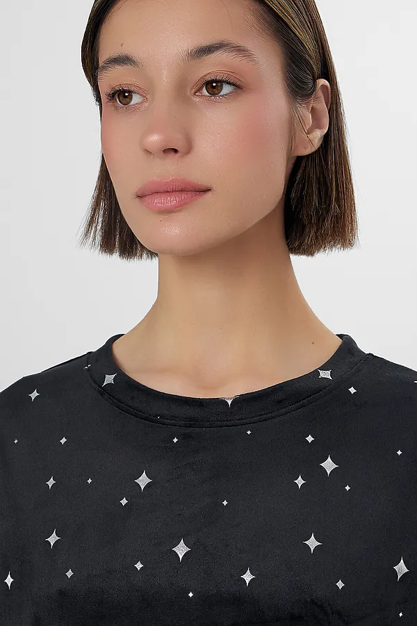 Пижама MARK FORMELLE, звезды на черном - фото 2
