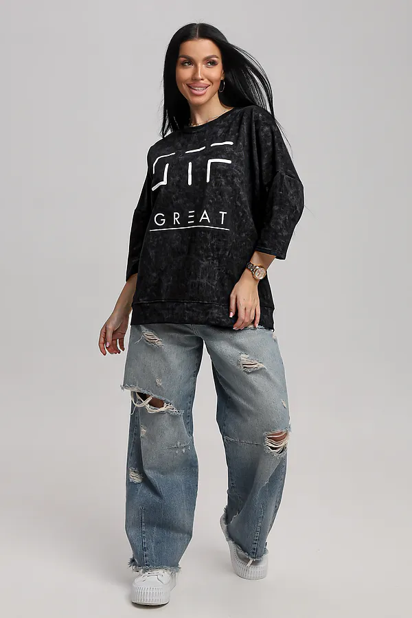 Свитшот 375702 НАТАЛИ, черный - фото 2