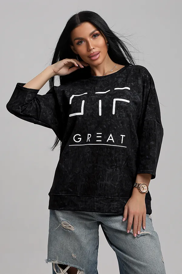 Свитшот 375702 НАТАЛИ, черный - фото 2