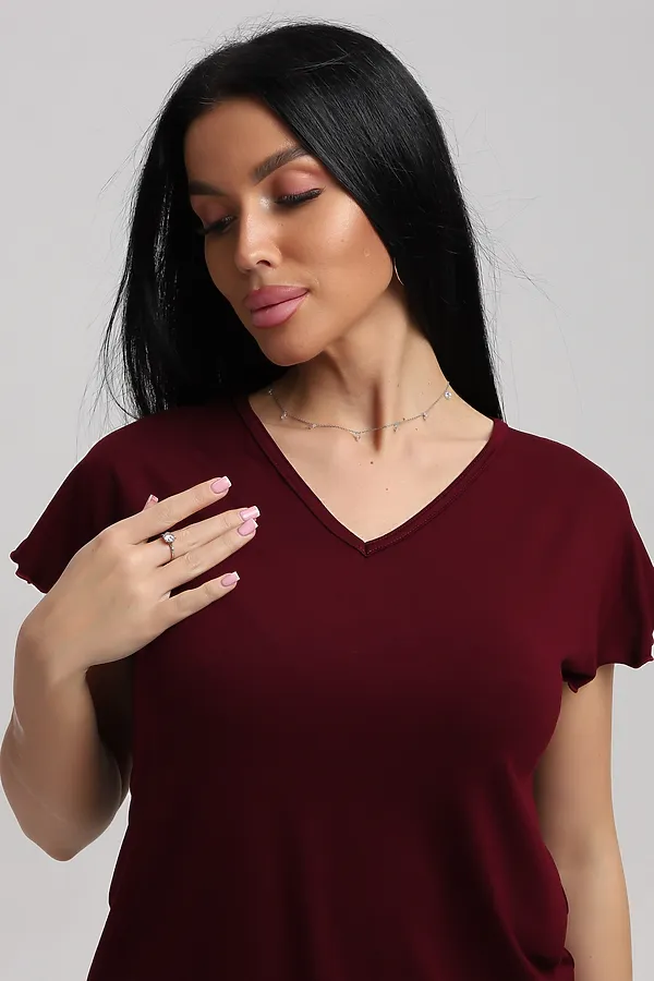 Пижама с шортами 375708 НАТАЛИ, бордовый - фото 2