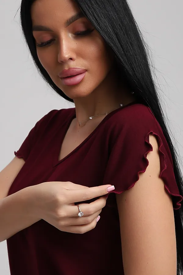 Пижама с шортами 375708 НАТАЛИ, бордовый - фото 2