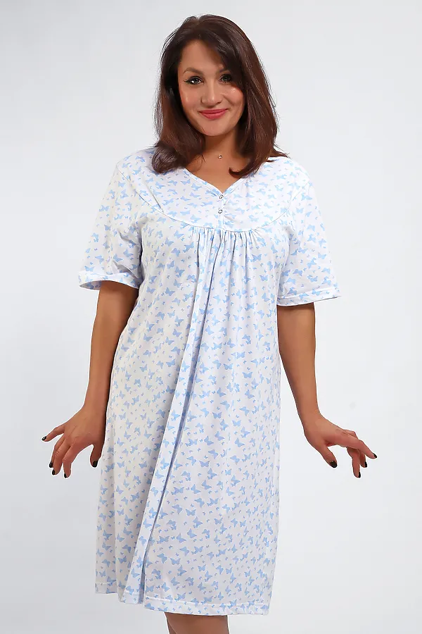 Сорочка 88126 НАТАЛИ, бабочки на белом - фото 2