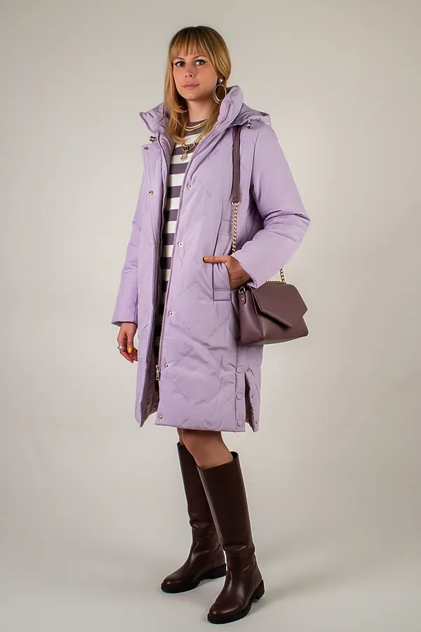 Куртка верблюжья шерсть, арт. 316 НАТАЛИ, сиреневый - фото 2