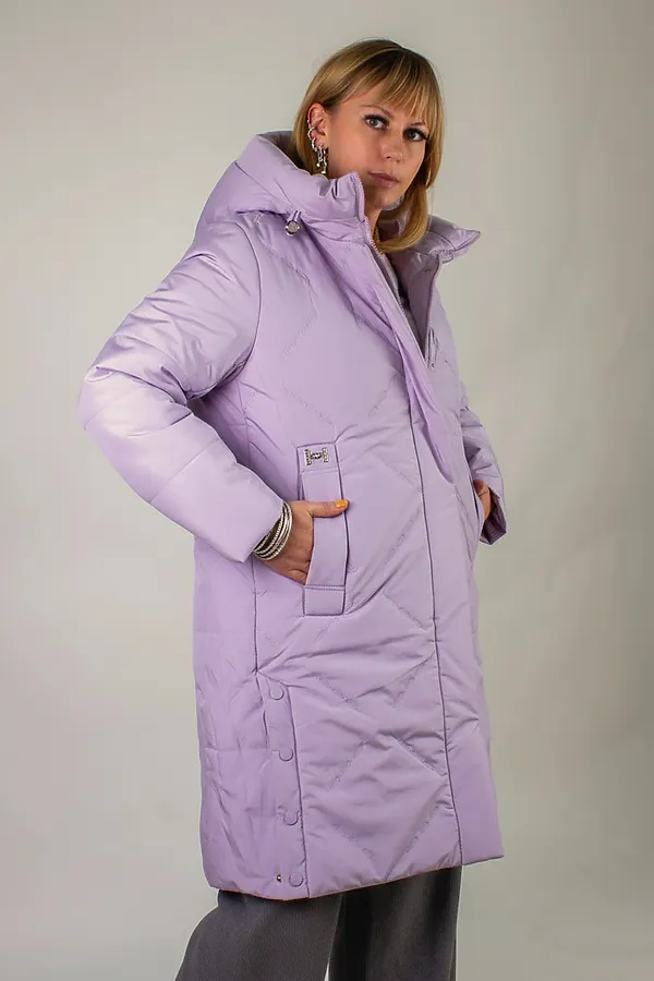 Куртка верблюжья шерсть, арт. 316 НАТАЛИ, сиреневый - фото 2