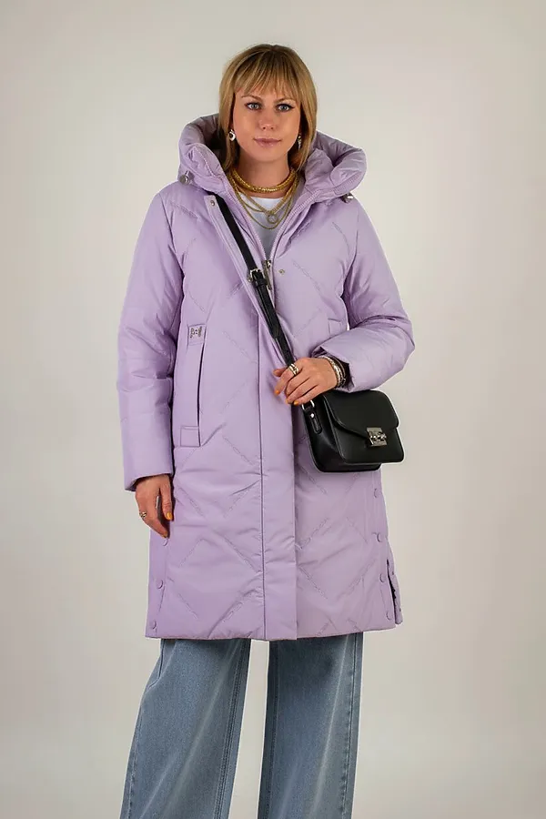 Куртка верблюжья шерсть, арт. 316 НАТАЛИ, сиреневый - фото 2