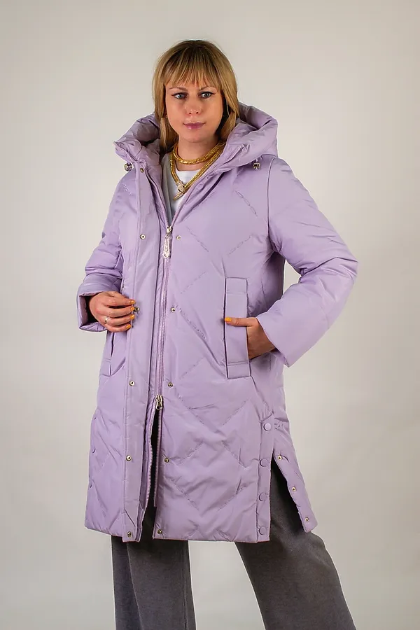 Куртка верблюжья шерсть, арт. 316 НАТАЛИ, сиреневый - фото 2