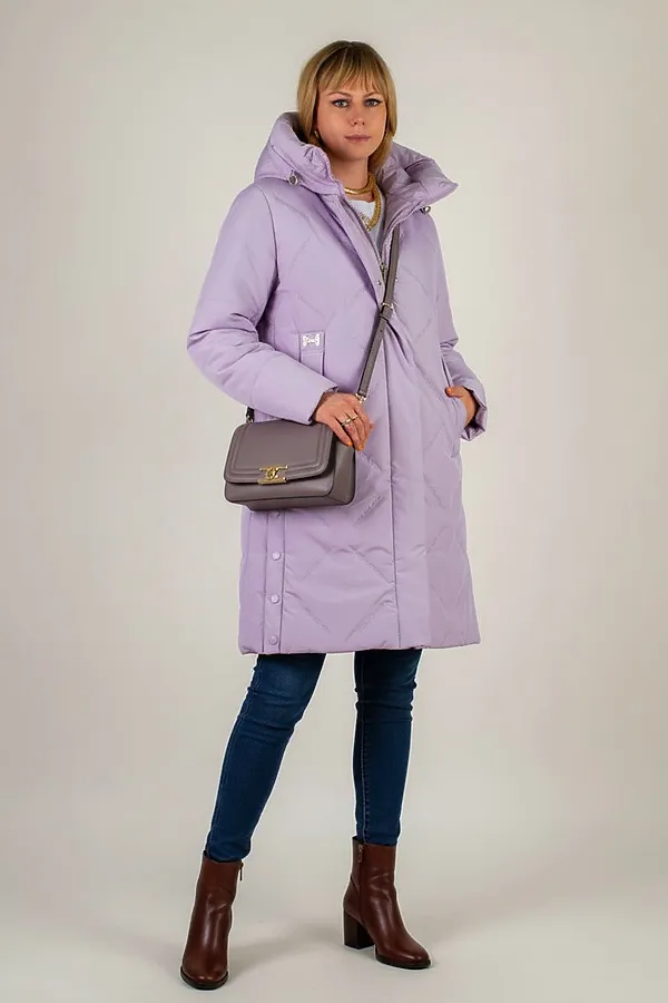 Куртка верблюжья шерсть, арт. 316 НАТАЛИ, сиреневый - фото 2