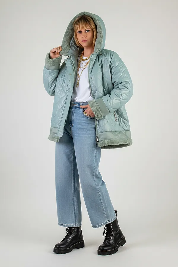 Куртка верблюжья шерсть, арт. 310 НАТАЛИ, бирюзовый - фото 2