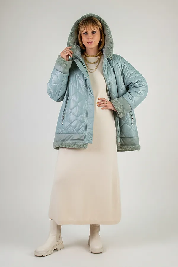 Куртка верблюжья шерсть, арт. 310 НАТАЛИ, бирюзовый - фото 2