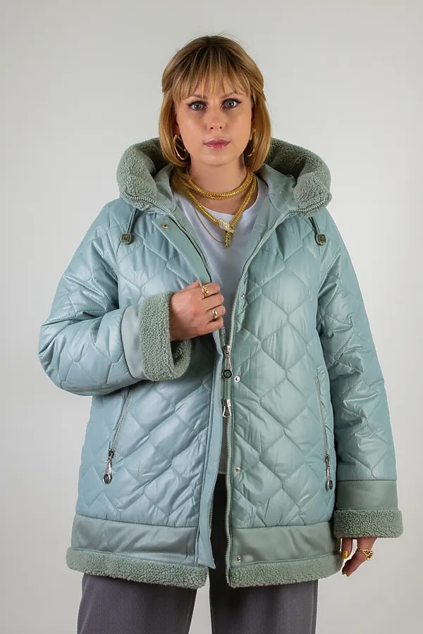 Куртка верблюжья шерсть, арт. 310 НАТАЛИ, бирюзовый - фото 2