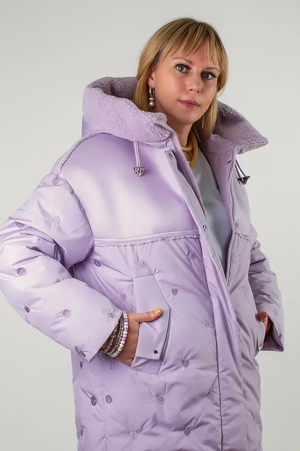 Куртка верблюжья шерсть арт. 318 НАТАЛИ, сиреневый - фото 2