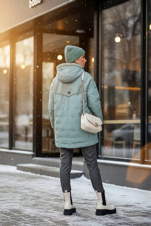 Куртка верблюжья шерсть арт. 318 НАТАЛИ, бирюзовый - фото 2