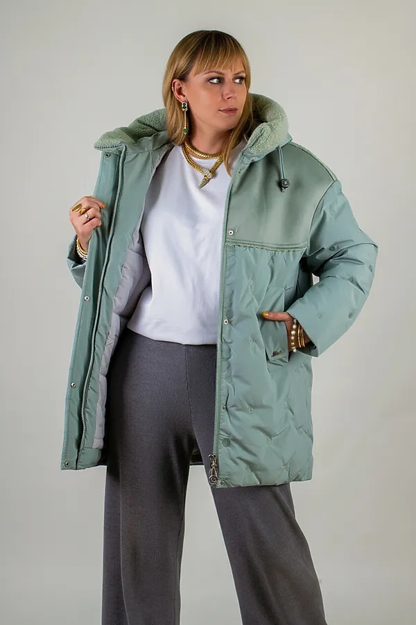 Куртка верблюжья шерсть арт. 318 НАТАЛИ, бирюзовый - фото 2