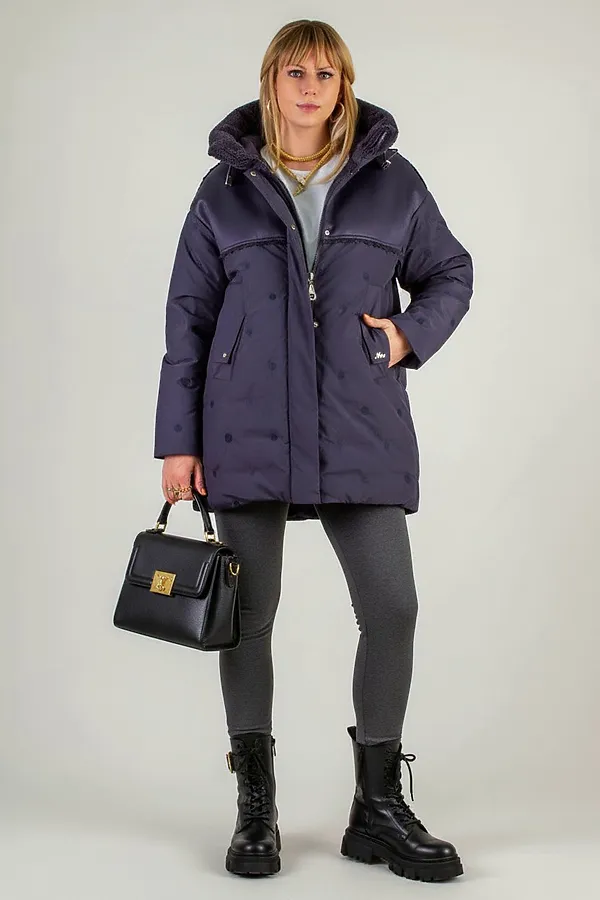 Куртка верблюжья шерсть арт. 318 НАТАЛИ, темно-синий - фото 2