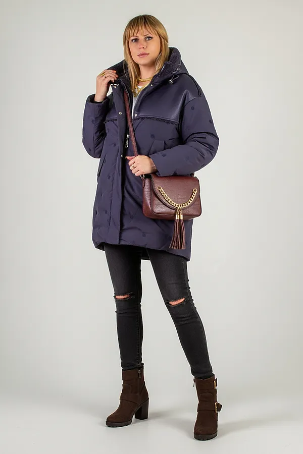 Куртка верблюжья шерсть арт. 318 НАТАЛИ, темно-синий - фото 2