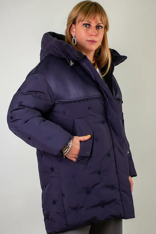 Куртка верблюжья шерсть арт. 318 НАТАЛИ, темно-синий - фото 2