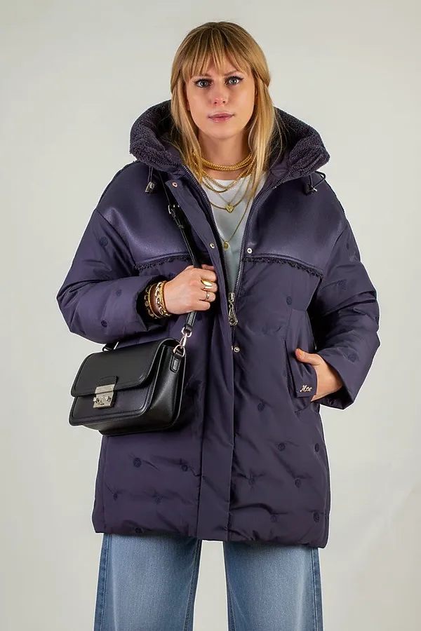 Куртка верблюжья шерсть арт. 318 НАТАЛИ, темно-синий - фото 2