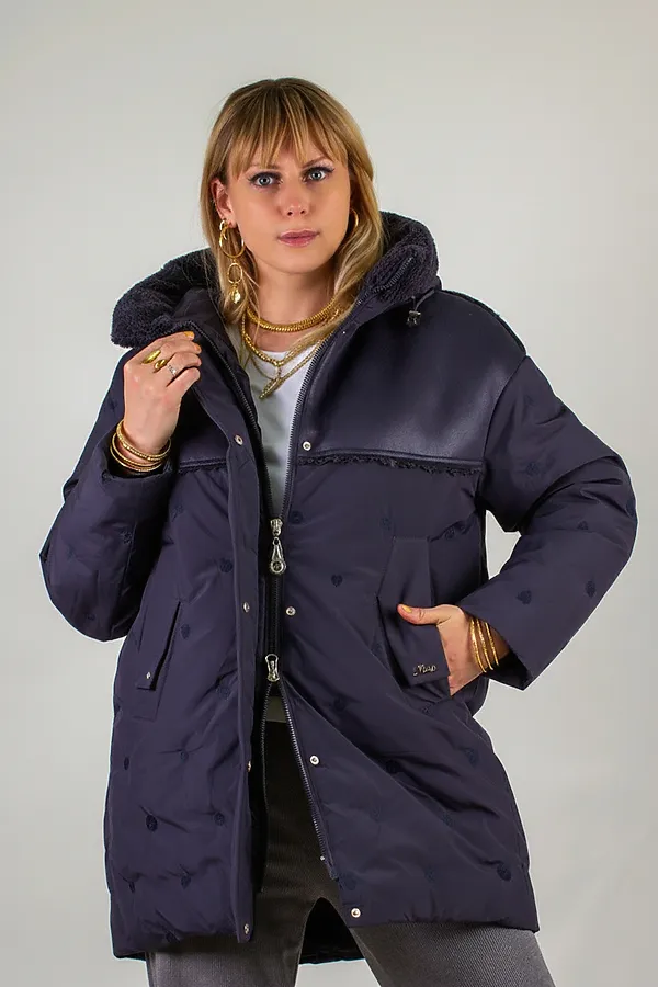 Куртка верблюжья шерсть арт. 318 НАТАЛИ, темно-синий - фото 2