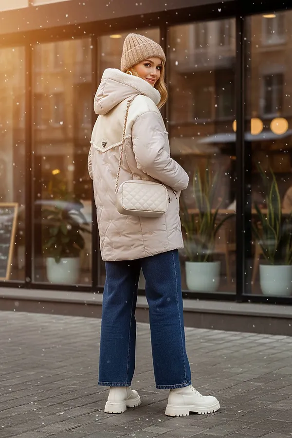 Куртка верблюжья шерсть арт. 318 НАТАЛИ, светло-бежевый - фото 2