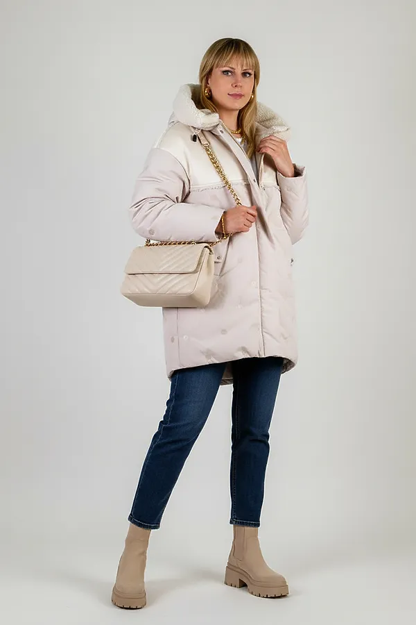 Куртка верблюжья шерсть арт. 318 НАТАЛИ, светло-бежевый - фото 2