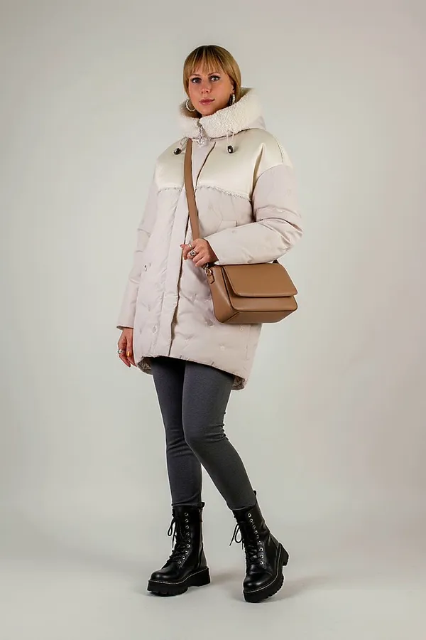 Куртка верблюжья шерсть арт. 318 НАТАЛИ, светло-бежевый - фото 2