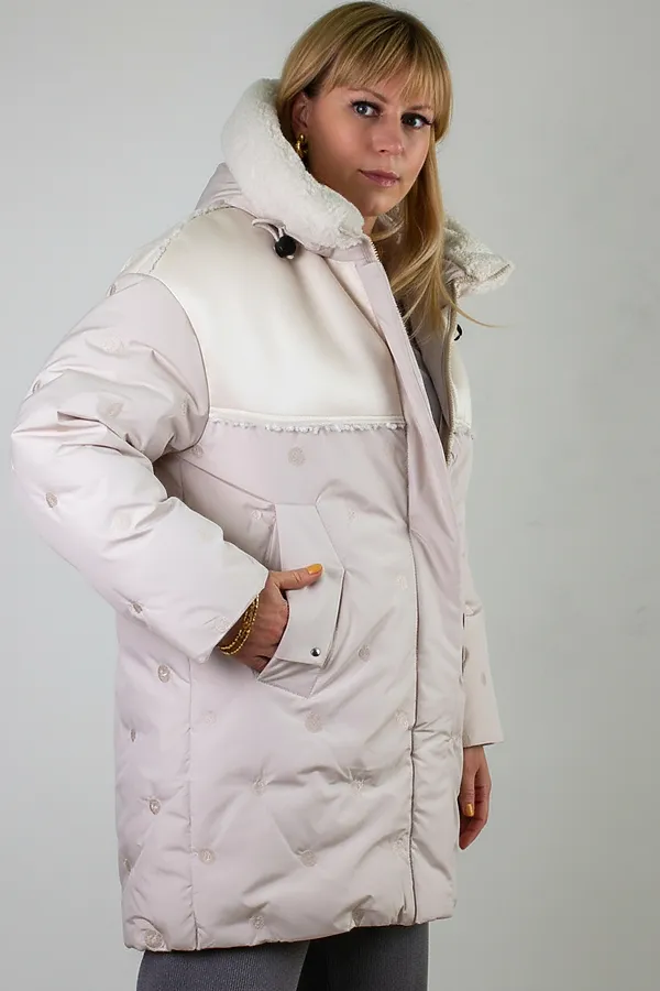 Куртка верблюжья шерсть арт. 318 НАТАЛИ, светло-бежевый - фото 2