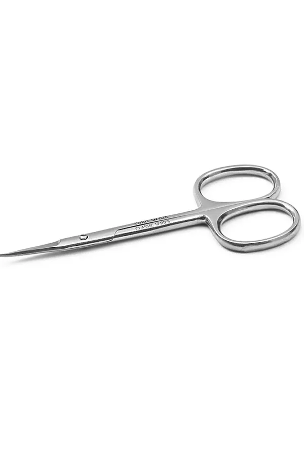 YOKO Ножницы маникюрные для кутикулы изогнутые / Classic Series SN 025, глянцевые, ручная заточка, 10,2 см KRISTALLER, серебристый - фото 2