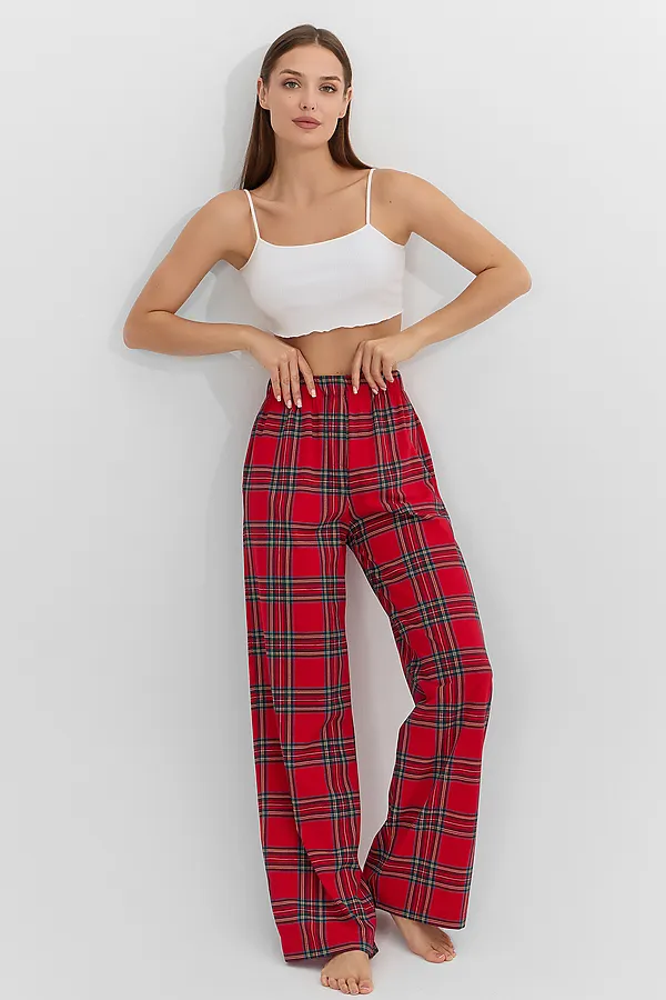 Брюки MARK FORMELLE, клетка на красном - фото 2