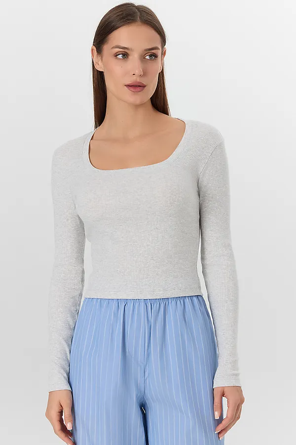 Пижама MARK FORMELLE, серый меланж 4306-а +белые полосы на т.голубом - фото 2