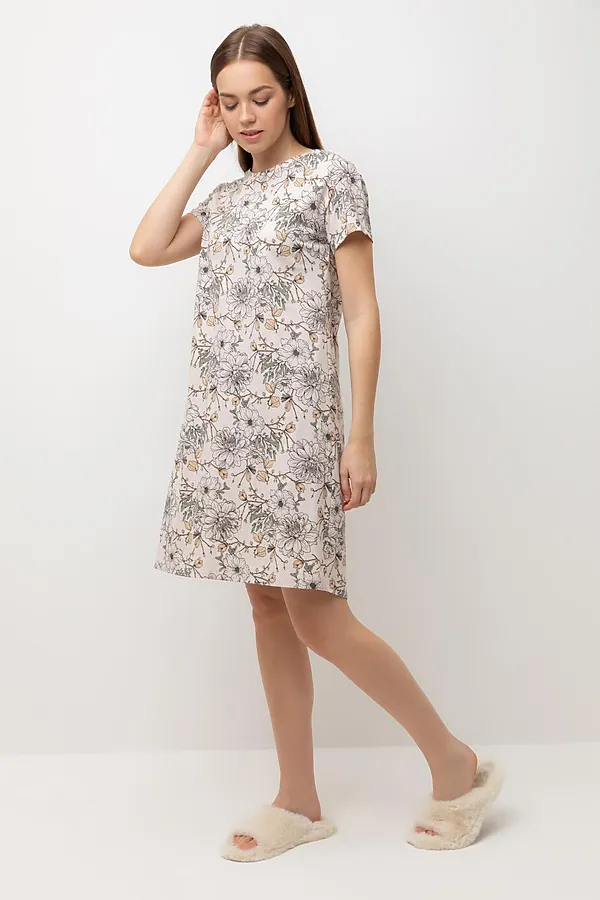 Сорочка VERY NEAT, бежевый,крупные цветы - фото 2