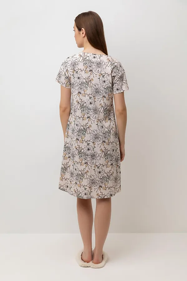 Сорочка VERY NEAT, бежевый,крупные цветы - фото 2