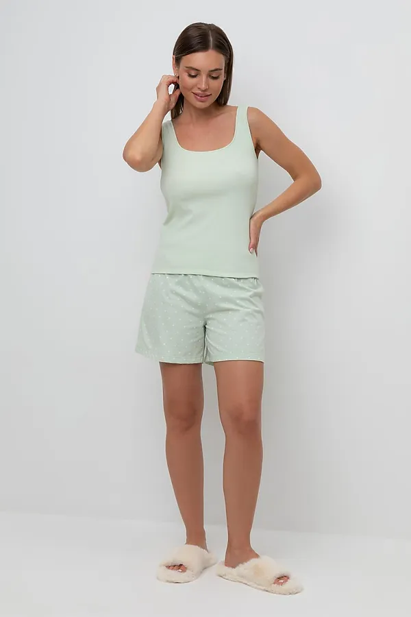 Пижама VERY NEAT, пастельно-зеленый,горошек - фото 2