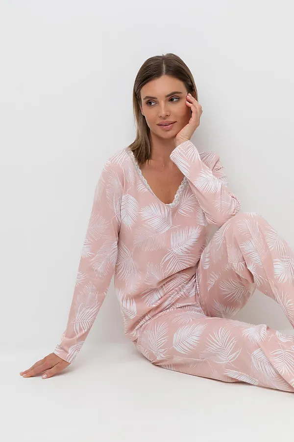 Пижама VERY NEAT, дымчатая роза,листья пальмы - фото 2