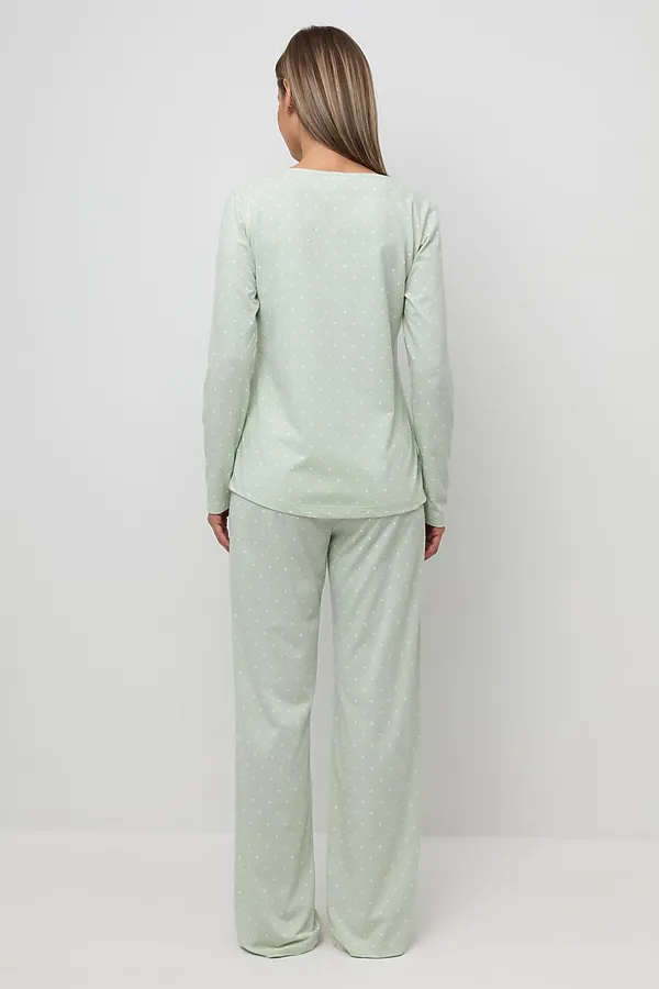 Пижама VERY NEAT, пастельно-зеленый,горошек - фото 2