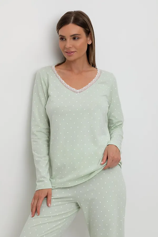 Пижама VERY NEAT, пастельно-зеленый,горошек - фото 2