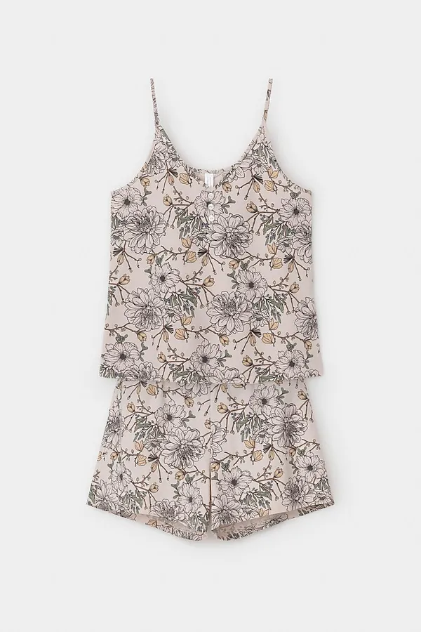 Пижама VERY NEAT, бежевый,крупные цветы - фото 2