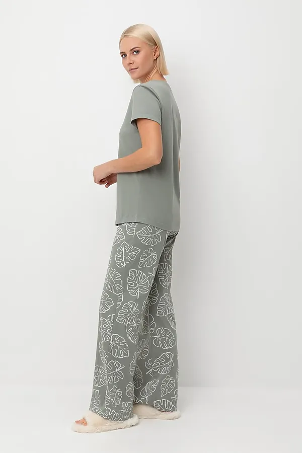 Пижама VERY NEAT, зеленый чай,тропические листья - фото 2