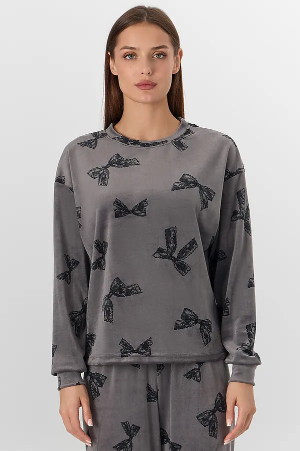 Пижама MARK FORMELLE, бантики на сером - фото 2
