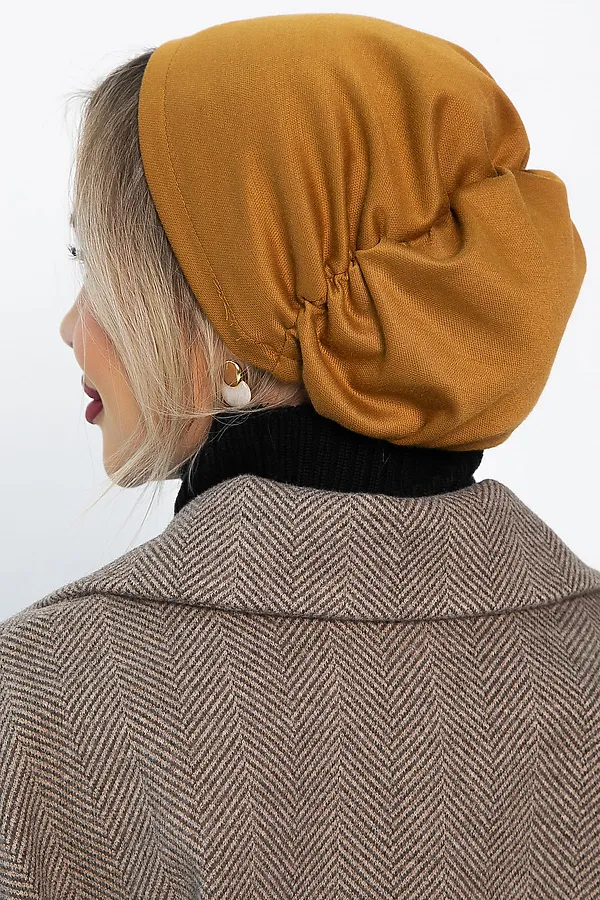 Чалма с резинкой LADY TAIGA, горчичная - фото 2
